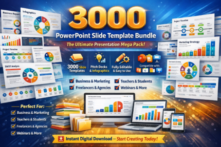3000 PowerPoint Slide Templates | Modern Business Presentation (Digital Download)